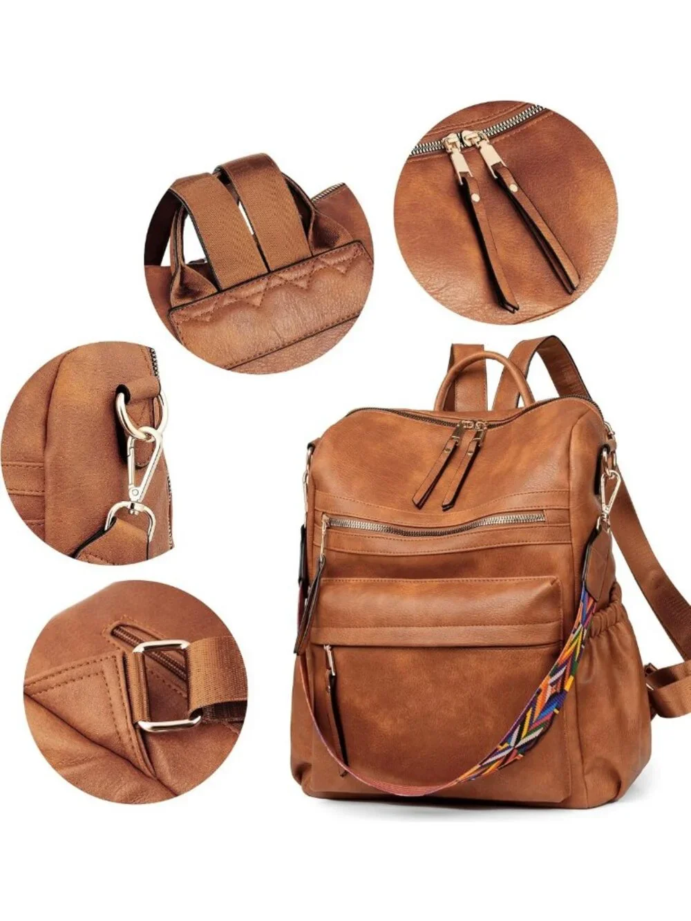 Stylish Leather Backpack Purse for Women | Travel Fashion Bag & Shoulder Tote